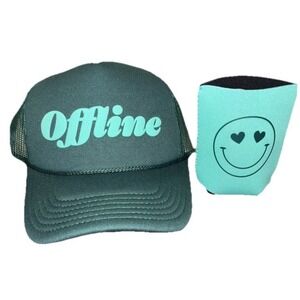 Ulta Beauty OFFLINE Green/Teal‎ Trucker Hat & Koozie Set Gift Set 2025